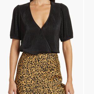(NWOT) WAYF Surplice Neck Puff Sleeve Bodysuit (XS)